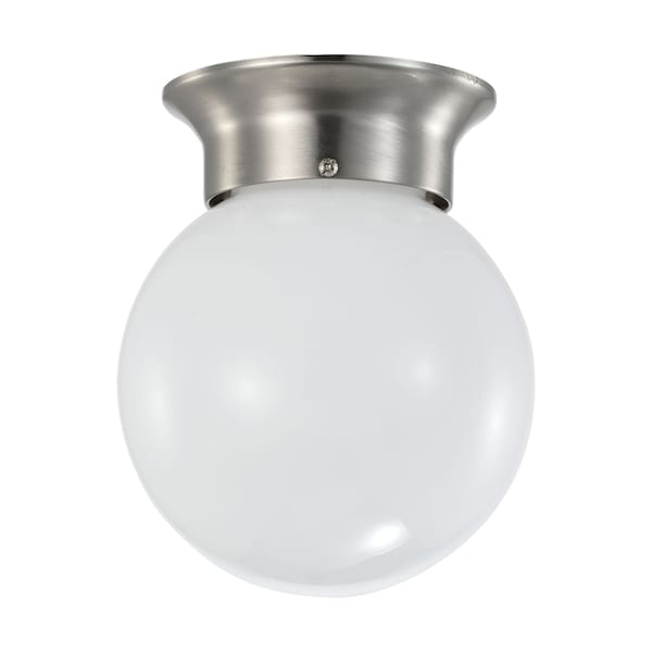 8W 6 LED Flush Mount, 3K Dim, Brushed Nickel, Frosted Glass